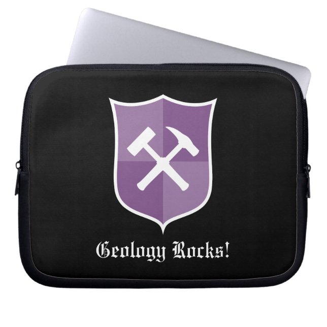 Rock Hammer-Wappen des Geologen Laptopschutzhülle (Vorderseite)