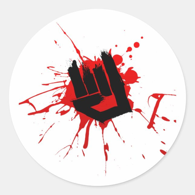Rock Hand - Emo Rock Music Band Alternative Metal Runder Aufkleber (Vorderseite)