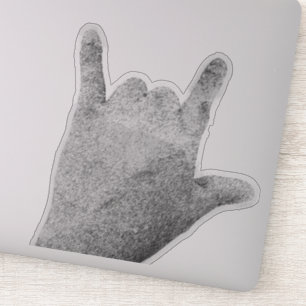 Rock hand gezeichneter schwarz-weißer Aufkleber