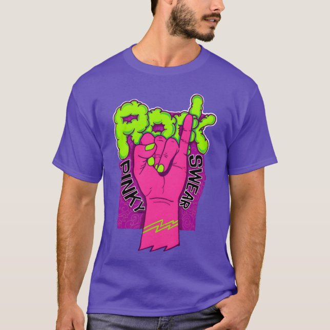 Rock hand pink retro T-Shirt (Vorderseite)