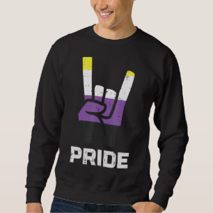Rock Hand Sign Pride Flag, nicht binär Enby Nb Pri Sweatshirt