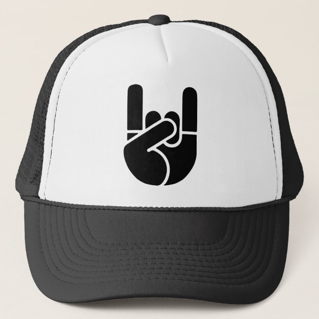 Rock Hand Stencil Truckerkappe (Vorderseite)