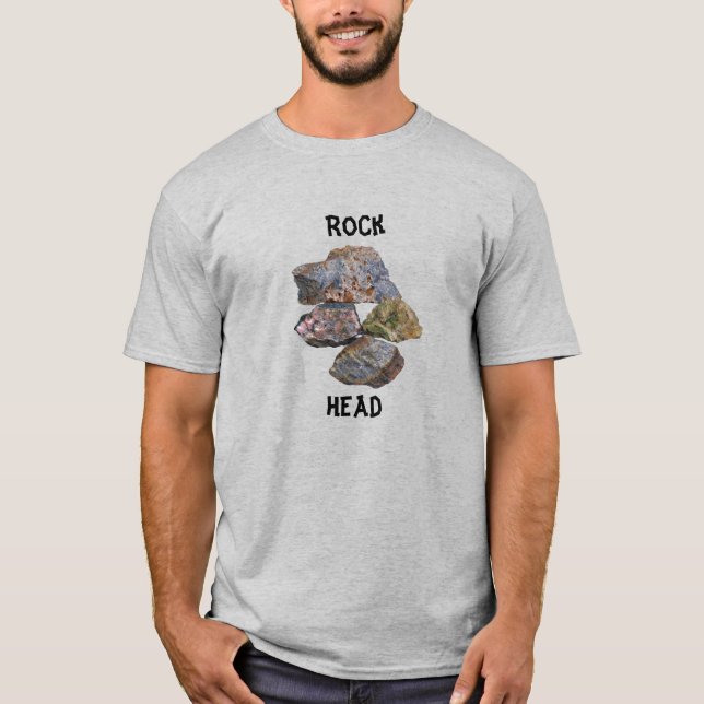 Rock Head Mineral Collectors Funny T-Shirt (Vorderseite)