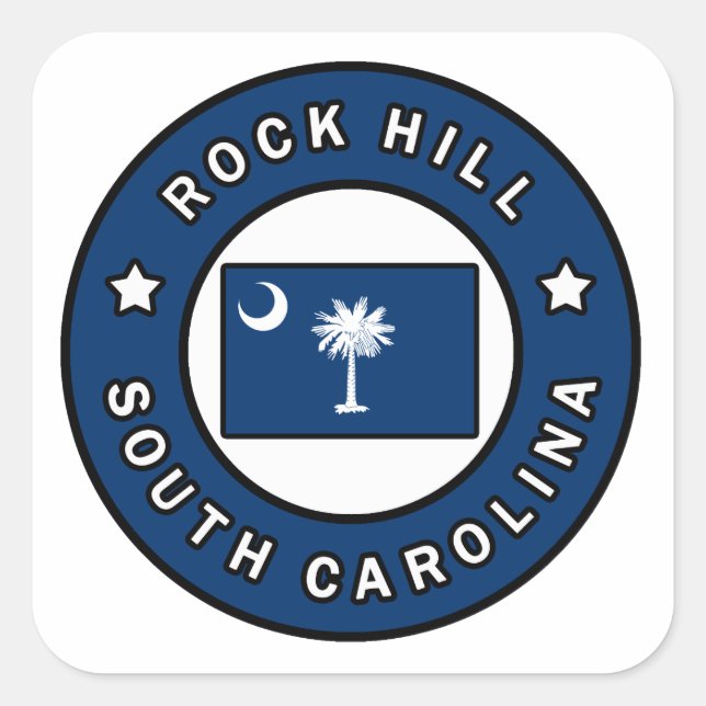 Rock Hill South Carolina Quadratischer Aufkleber (Vorderseite)