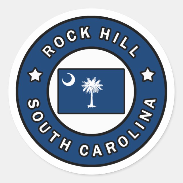 Rock Hill South Carolina Runder Aufkleber (Vorderseite)