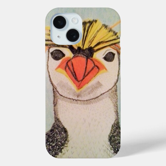 Rock Hopper Penguin iPhone 15 Hülle (Rückseite)