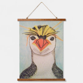 Rock Hopper Penguin Wandteppich Mit Holzrahmen