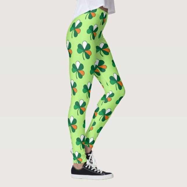 Rock Irish Vibes: Kleeblatt in Irish Flag Colors Leggings (Rechts)
