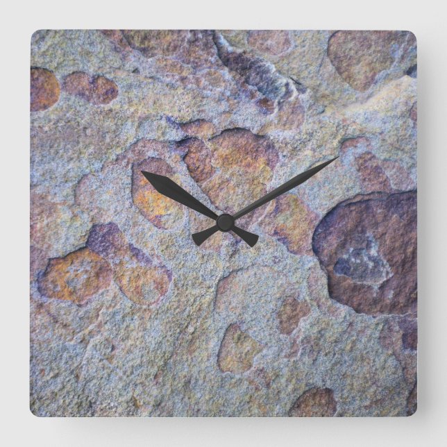 Rock Iron Ore Stone Quadratische Wanduhr (Vorderseite)