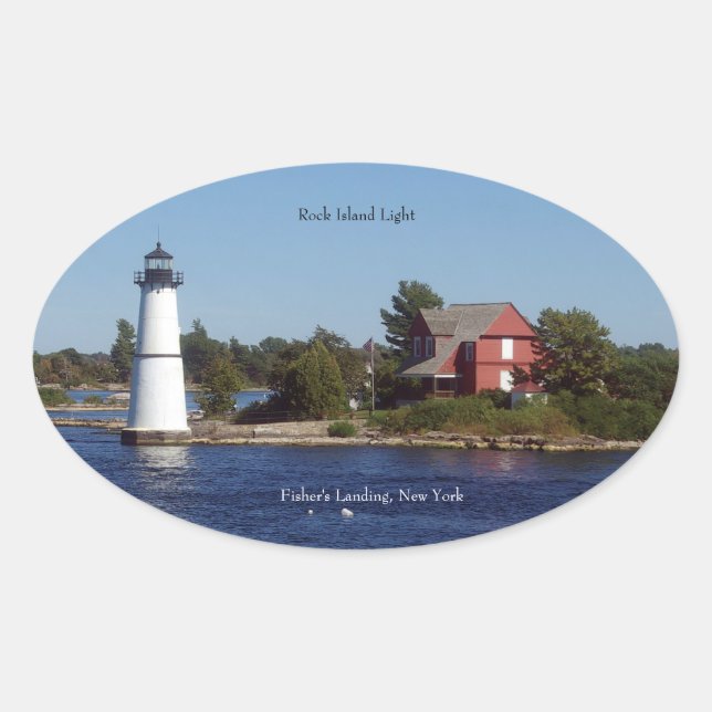 Rock Island Light-Aufkleber Ovaler Aufkleber (Vorderseite)
