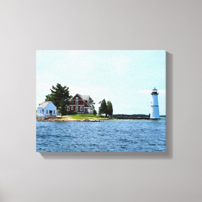 Rock Island Lighthouse, New York Wrapped Canvas Leinwanddruck (Vorderseite)