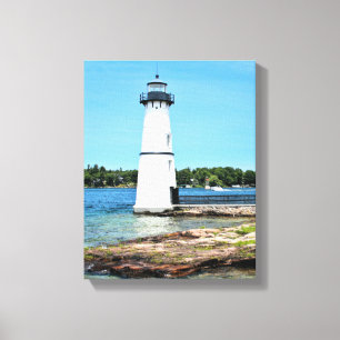 Rock Island Lighthouse, New York Wrapped Canvas Leinwanddruck