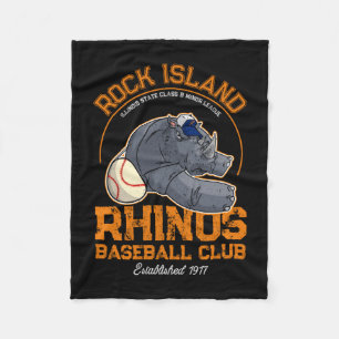 Rock Island Rhinos Retro Minor League Baseball Fleecedecke