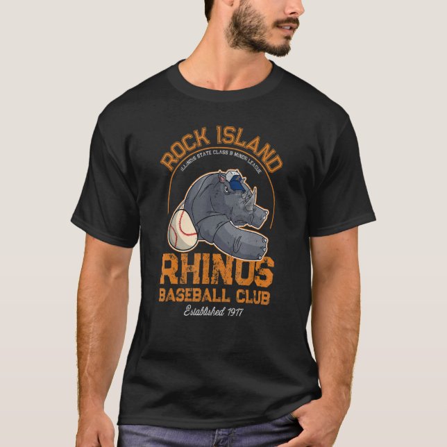 Rock Island Rhinos Retro Minor League Baseball Tee (Vorderseite)