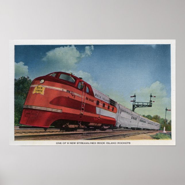 Rock Island RocketStreamlined Train Poster (Vorne)