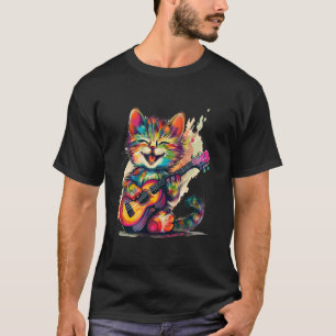 Rock-Katze-Musiker, Katze-Gitarre-Design, Katze sp T-Shirt