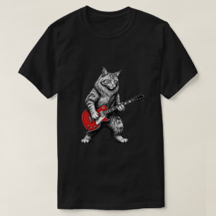Rock-Klassik-Guitar-Hero-Katze für Männer T-Shirt