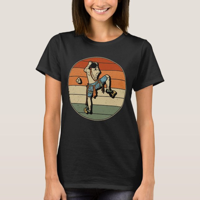 Rock Klettern Indoor Retro Bergsee-Zauber T-Shirt (Vorderseite)