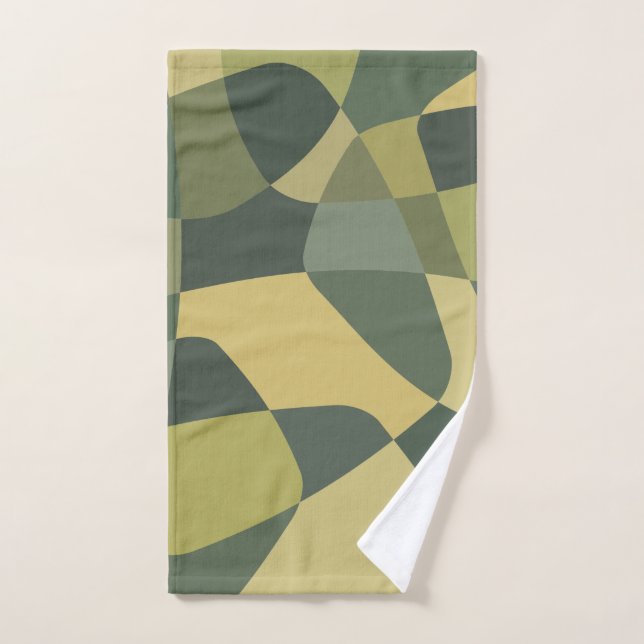 Rock Layers Green aus der Mitte des Jahrhunderts Handtuch (Handtuch)