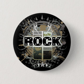 Rock=Life "Vintager Felsen-" Abzeichen Button