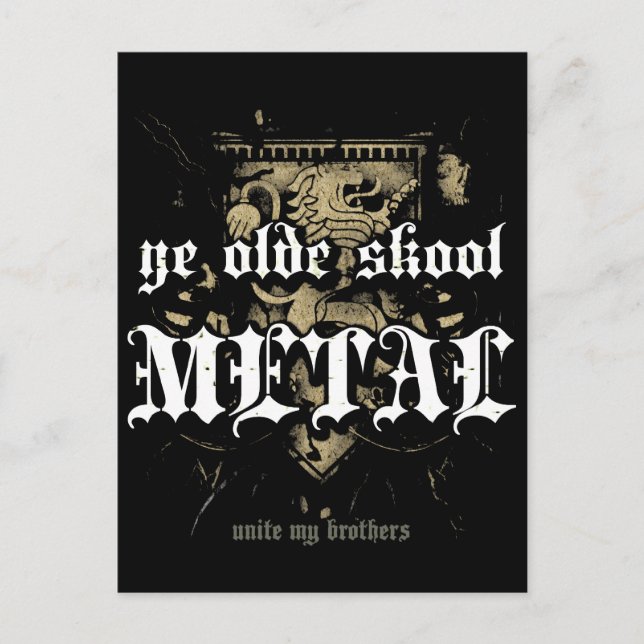 Rock=Life 'Ye Olde Skool Metal' Postkarte (Vorderseite)
