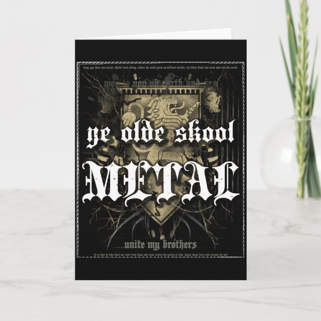 Rock=Life "YE Olde Skool Metall" Gruß-Karte Karte (Vorderseite)