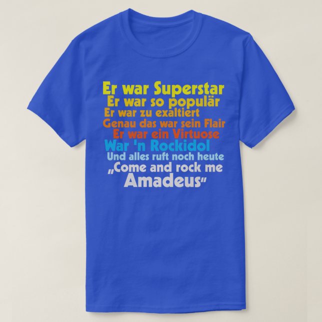 Rock Me Amadeus Falco Texte T-Shirt (Design vorne)