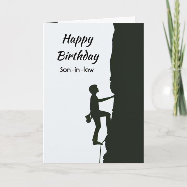 Rock, Mountain Climbing Birthday Son-in-law Karte (Vorderseite)
