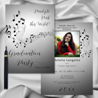 Rock Music Black & White Foto Graduation Party