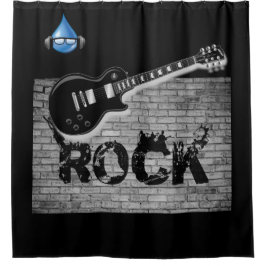 Rock Music Gitarre schwarzer Duschvorhang