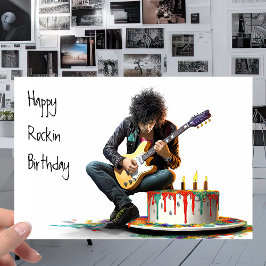 Rock Music Gitarrist - Cool Happy Rockin Birthday Karte