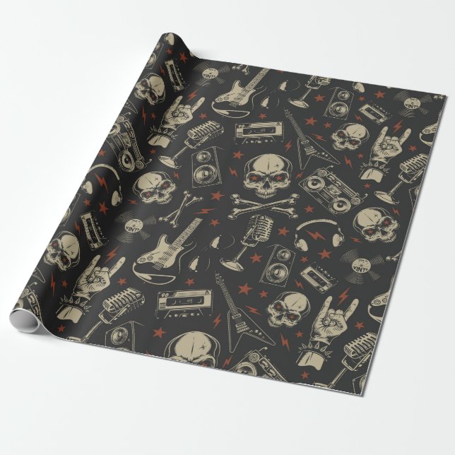 Rock Music Pattern Geschenkpapier (Ungerollt)