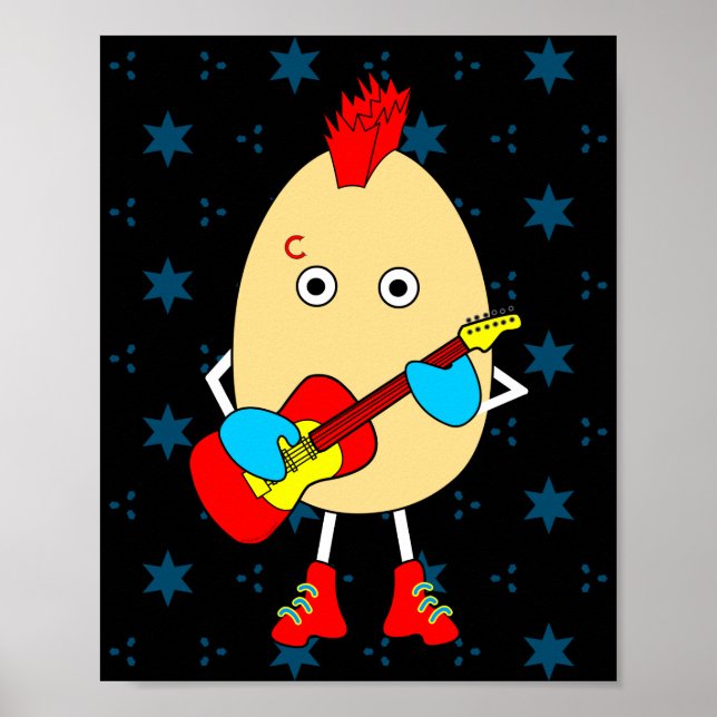 Rock Musician Egghead Poster (Vorne)