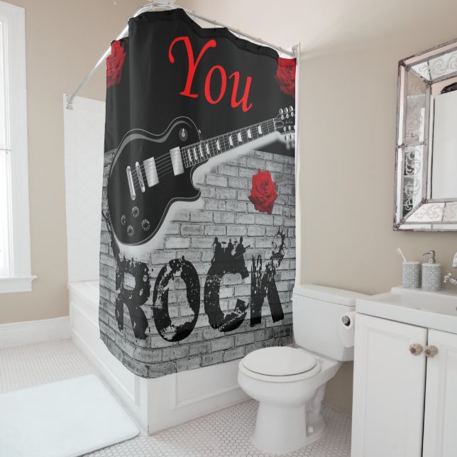 Rock Musique guitare noire rideau (En situation)