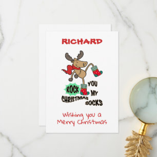 Rock my Christmas Socken Custom Weihnachtskarte Dankeskarte