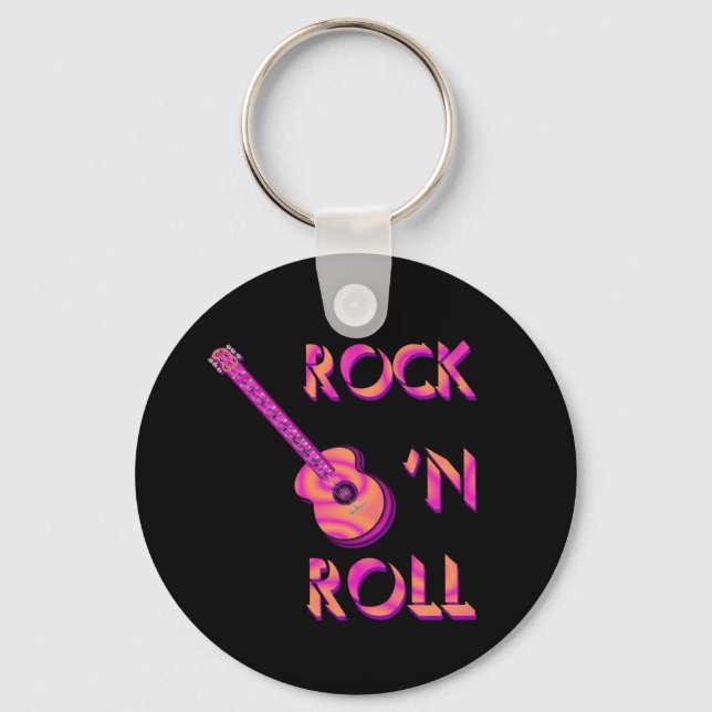 Rock 'n Roll Acoustic Gitarre Schlüsselanhänger (Vorderseite)