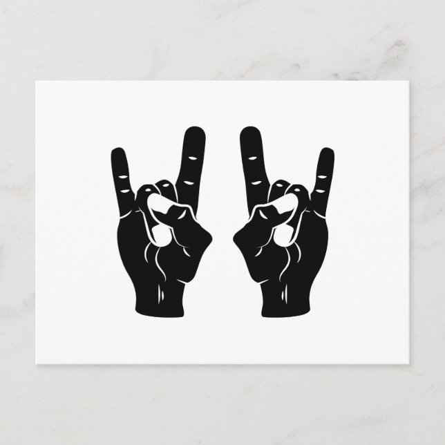 Rock n Roll Devil Horns Postkarte (Vorderseite)