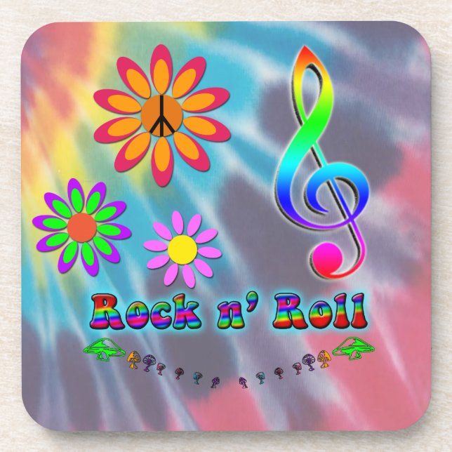 Rock n' Roll Getränkeuntersetzer (Vorderseite)