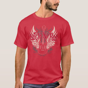 Rock n Roll Gitarre Männer Frauen Retro Band Konze T-Shirt
