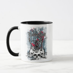 Rock n Roll Gitarren Schädel Tasse