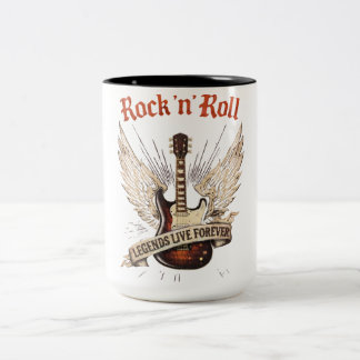 Rock n Roll Gitarrenlegenden leben ewig Kaffeetass Zweifarbige Tasse