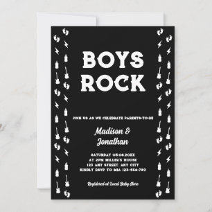 Rock N Roll Gitarrenmusik Edgy Boy Baby Shower Einladung