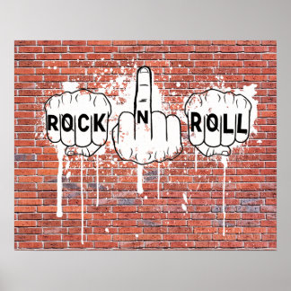 Rock-N-Roll Graffiti Poster
