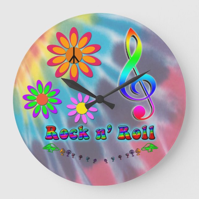 Rock n' Roll Große Wanduhr (Vorderseite)