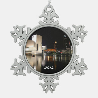 Rock n' Roll Hall of Fame, Cleveland Snowflake Schneeflocken Zinn-Ornament