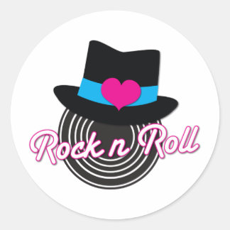 Rock n Roll Hut Runder Aufkleber