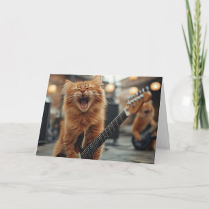 Rock N Roll Ingwer Gitarre Katze Rockstar Dankeskarte