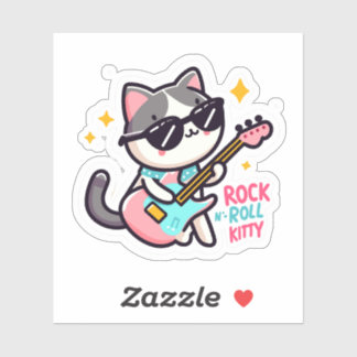 Rock 'n roll Katzen Aufkleber