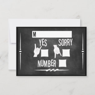 Rock n' Roll-Kreidetafel-Hochzeit RSVP Karte