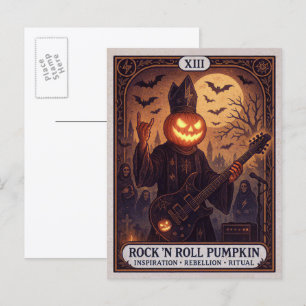 Rock 'N Roll Kürbis Halloween Tarot Postkarte